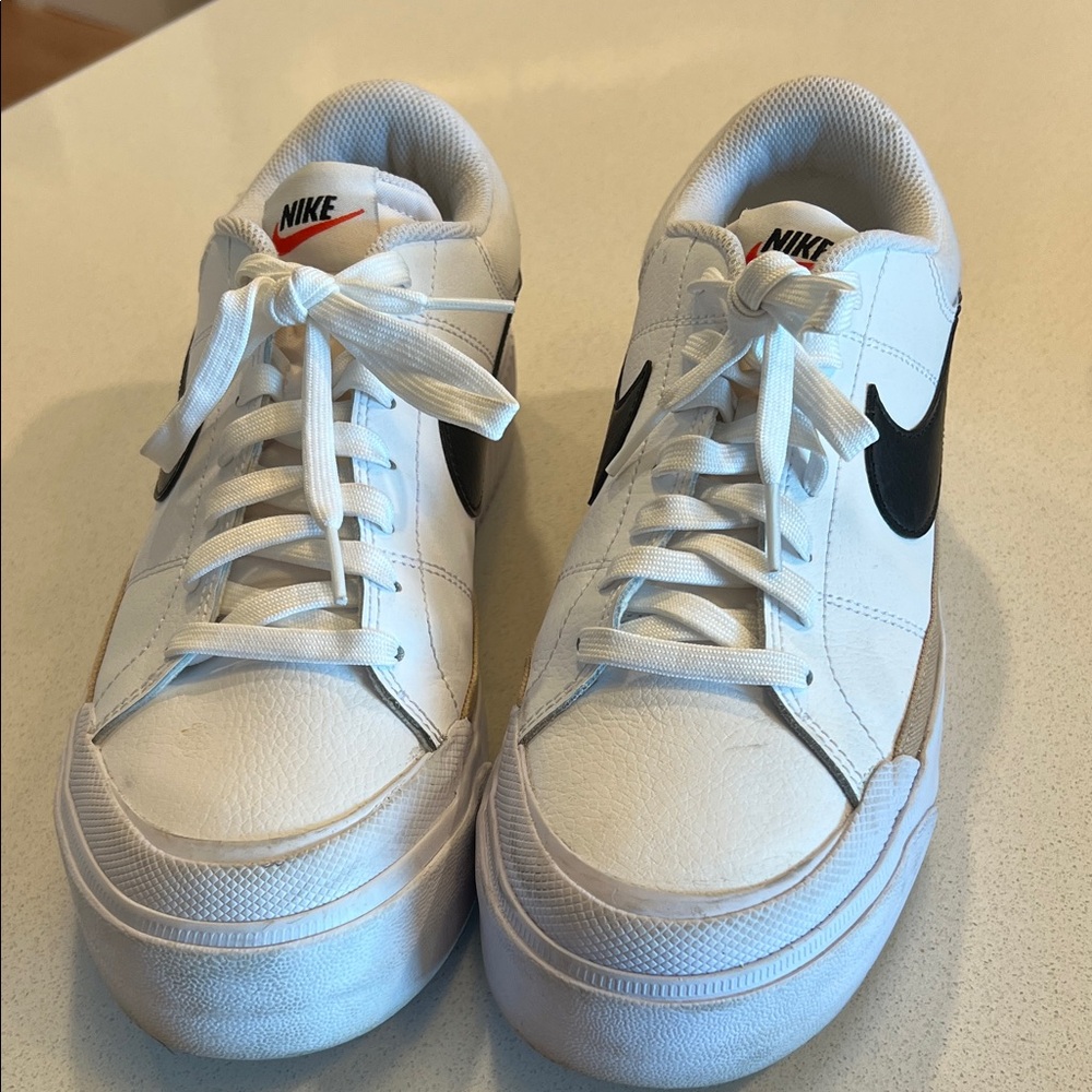 Nike Classic White Sneakers with Black Logo